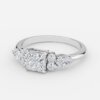 white gold three stone princess cut diamond ring