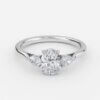 yelow gold three oval stone engagement ring