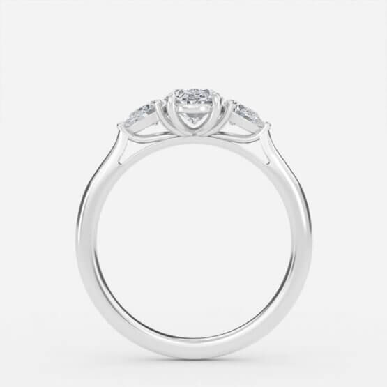 yelow gold three oval stone engagement rings