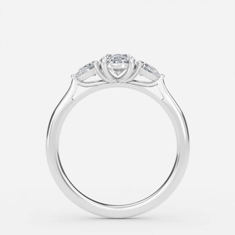 yelow gold three oval stone engagement rings
