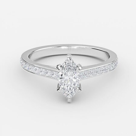Mithrial Marquise Hidden Halo Engagement Ring