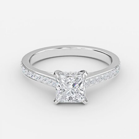 Mithrial Princess Hidden Halo Engagement Ring