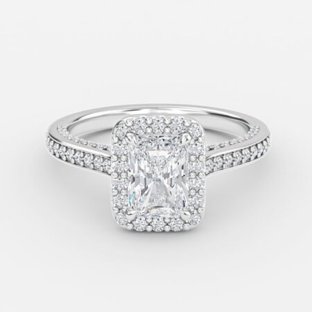 Ayana Radiant Halo Engagement Ring