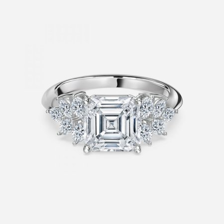 Avian Asscher Three Stone Engagement Ring