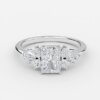 3 stone radiant diamond ring white gold