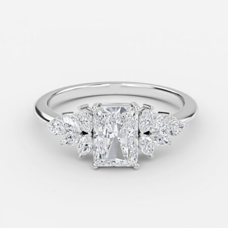 Avian Radiant Three Stone Engagement Ring
