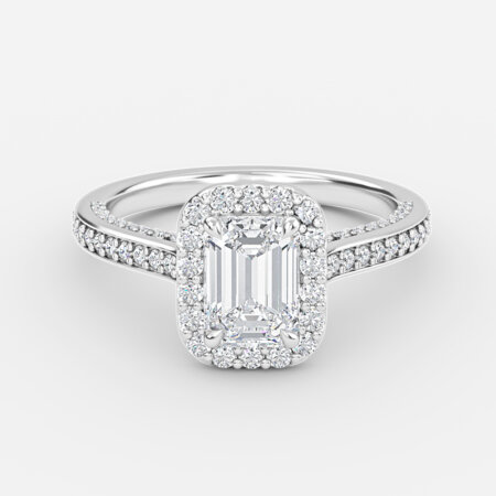 Ayana Emerald Halo Engagement Ring