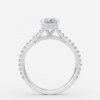 hidden halo radiant cut diamond ring