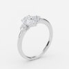 lab grown pear diamond three stone rings
