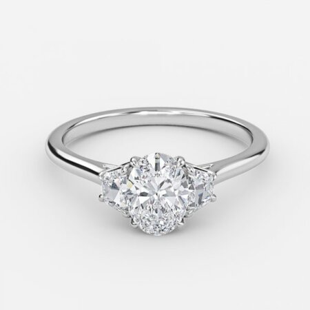 Ilene Oval Three Stone Engagement Ring