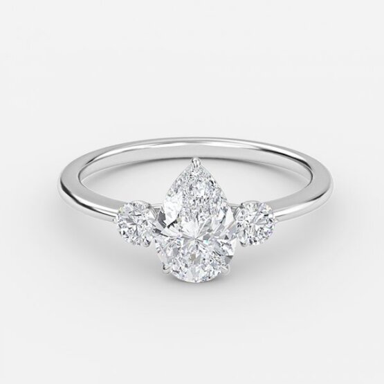 pear diamond ring white gold