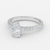 pear lab created diamond hidden halo rings