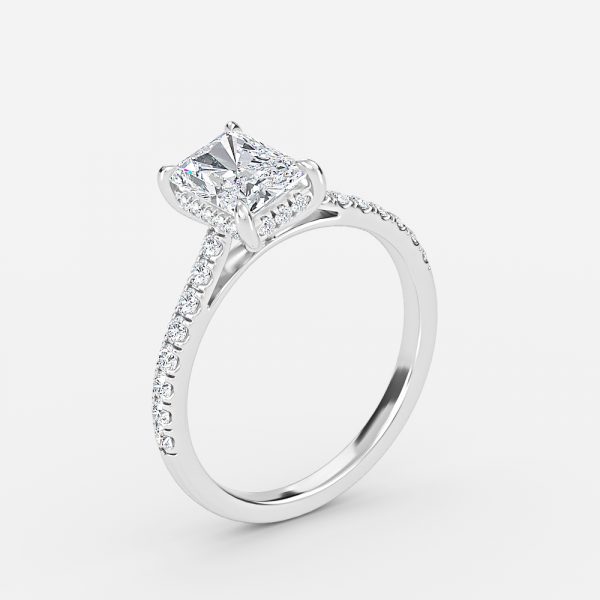 radiant diamond hidden halo lab grown rings