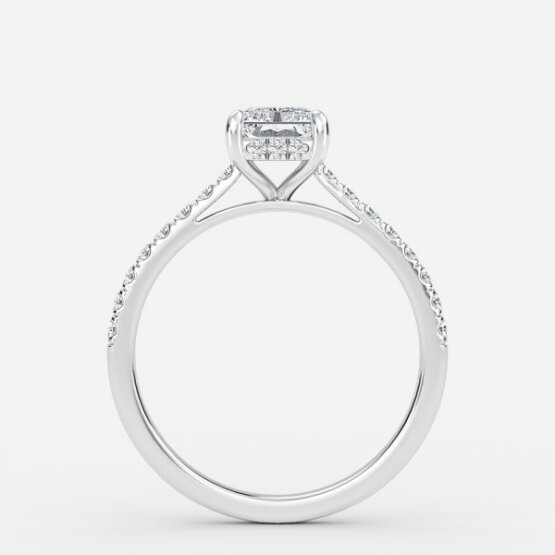 radiant diamond hidden halo rings