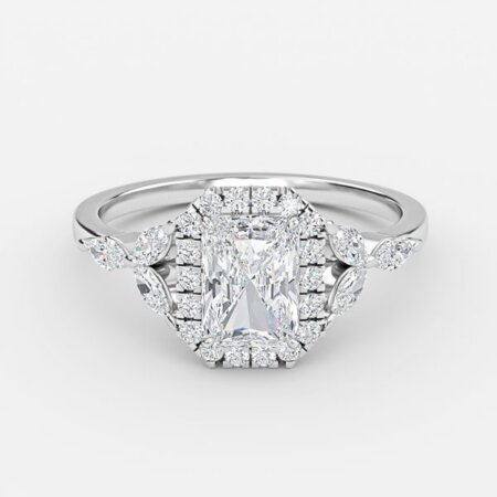 Francis Radiant Halo Engagement Ring