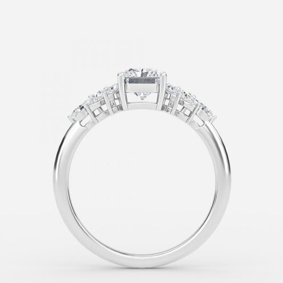 radiant diamond three stone rings