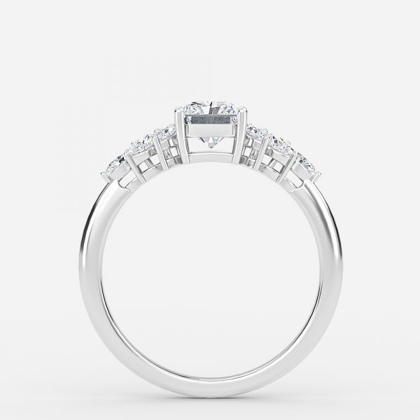 radiant diamond three stone rings