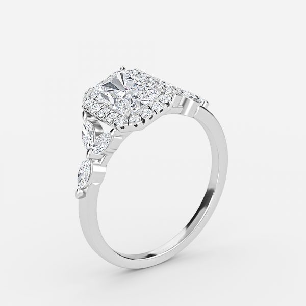 radiant lab grown halo daimond ring
