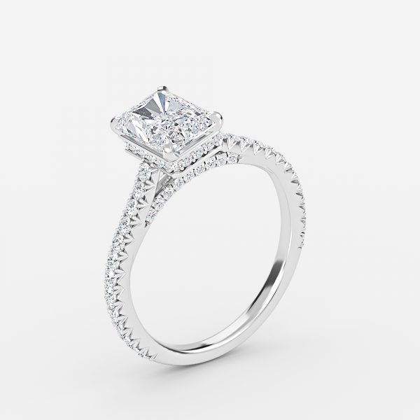 radiant lab grown hidden halo daimond ring