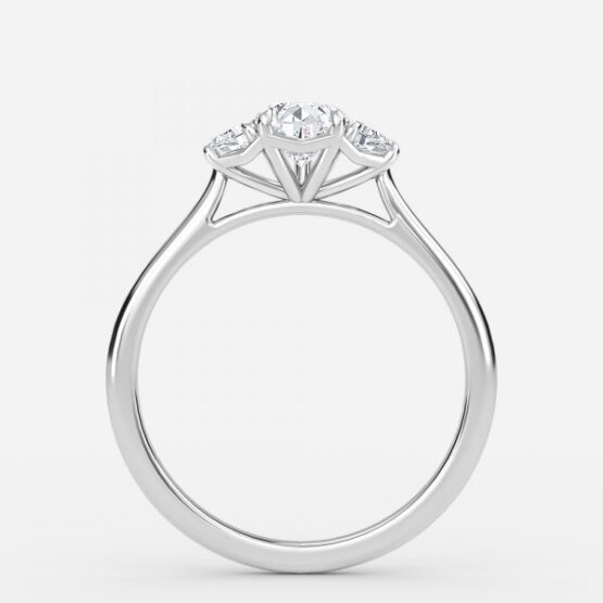 three stone pear cut diamond ring