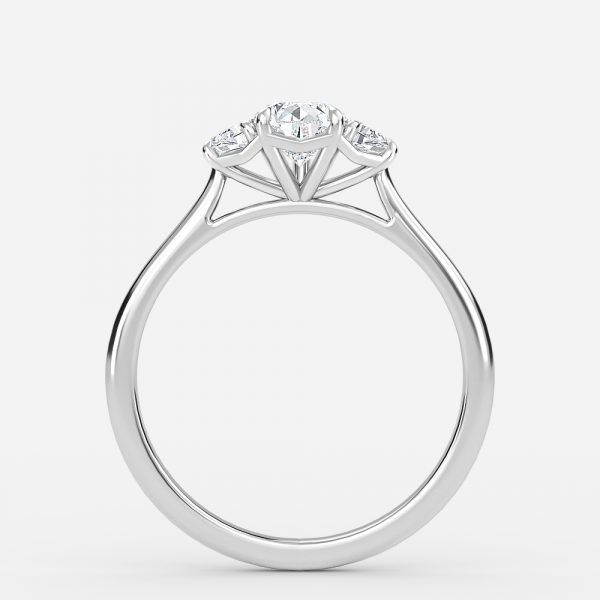 three stone pear cut diamond ring