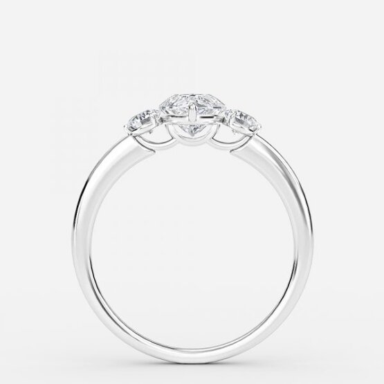 three stone pear diamond rings