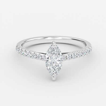 Versailles Marquise Hidden Halo Engagement Ring
