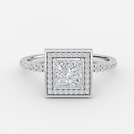 Jennifer Princess Halo Engagement Ring