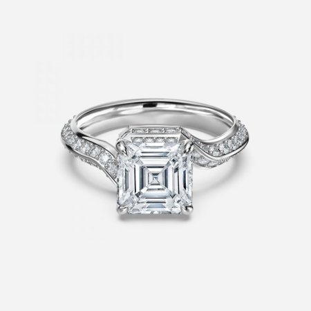 Aria Asscher Hidden Halo Engagement Ring