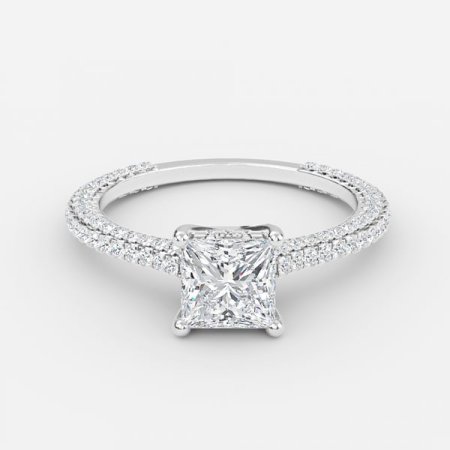 Iona Princess Hidden Halo Engagement Ring