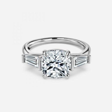 Geraldine Cushion Three Stone Engagement Ring