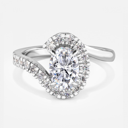 Neto Oval Halo Engagement Ring