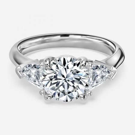 Delaila Round Three Stone Engagement Ring