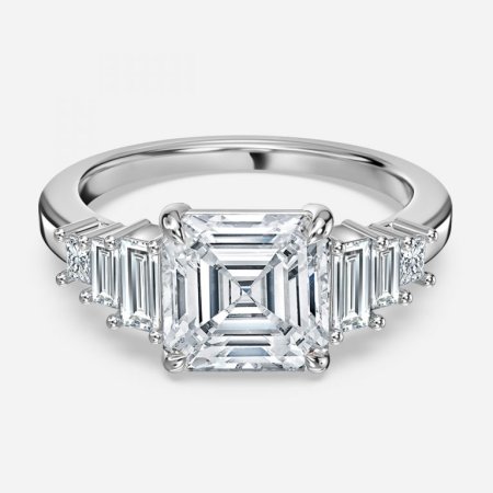 Olin Asscher Three Stone Engagement Ring