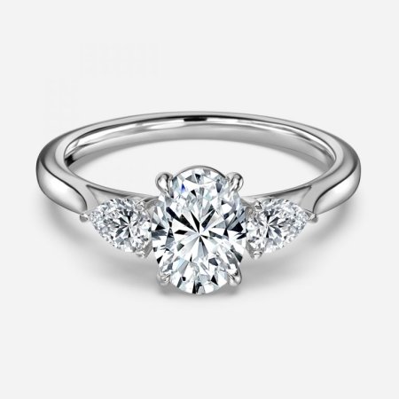 Lavius Oval Three Stone Engagement Ring