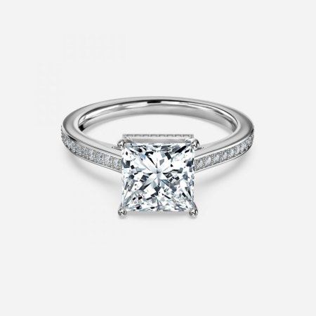 Evelyn Princess Hidden Halo Engagement Ring