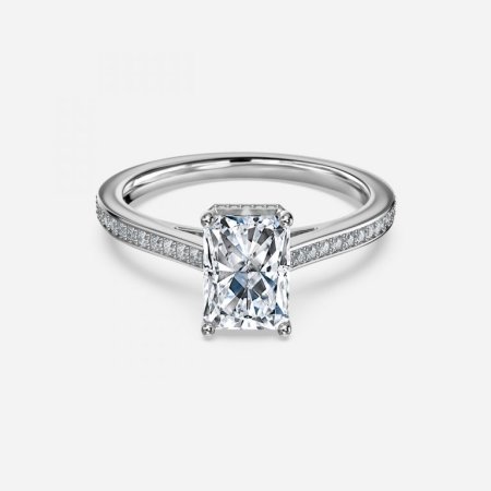 Evelyn Radiant Hidden Halo Engagement Ring