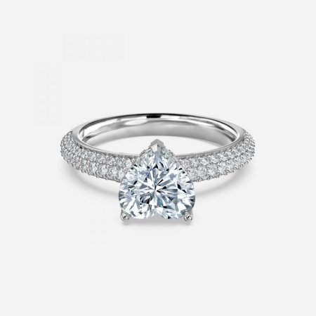 Daisy Heart Hidden Halo Engagement Ring
