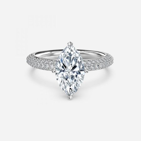 Daisy Marquise Hidden Halo Engagement Ring