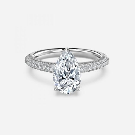 Daisy Pear Hidden Halo Engagement Ring