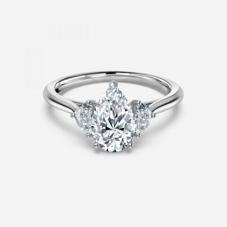 Juliette Pear Three Stone Engagement Ring
