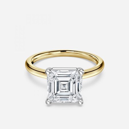 Lydia Asscher Two Tone Solitaire Engagement Ring