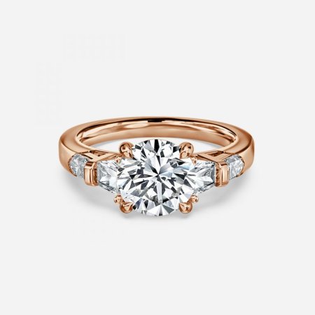 Maya Round Three Stone Engagement Ring