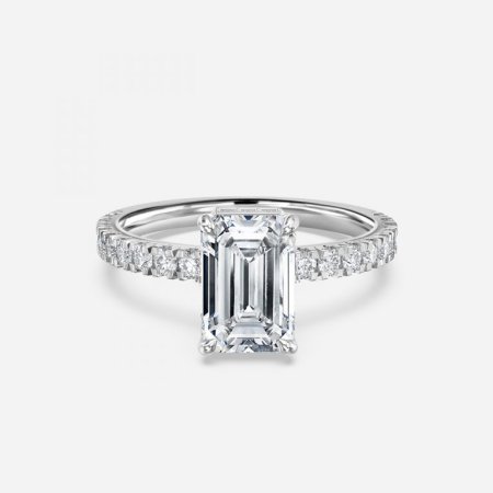 Kenzo Emerald Hidden Halo Engagement Ring