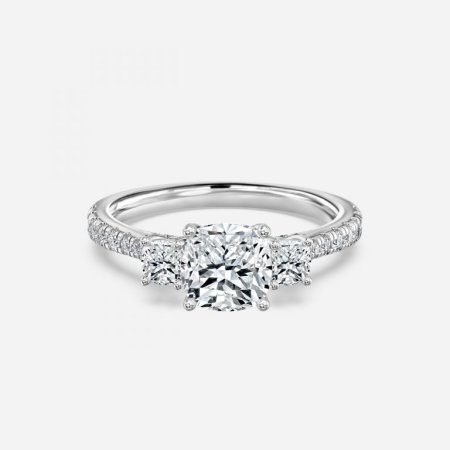 Diana Cushion Three Stone Engagement Ring