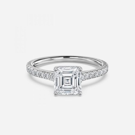 Nanami Asscher Hidden Halo Engagement Ring