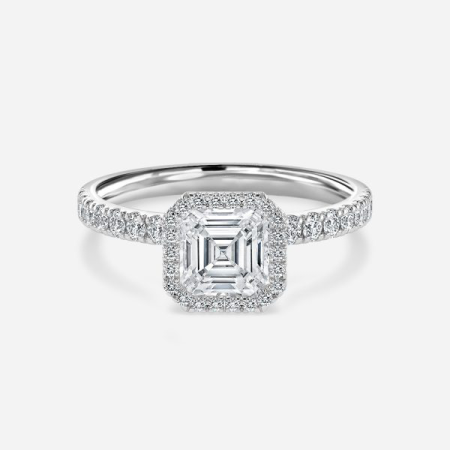 Nefta Asscher Halo Engagement Ring
