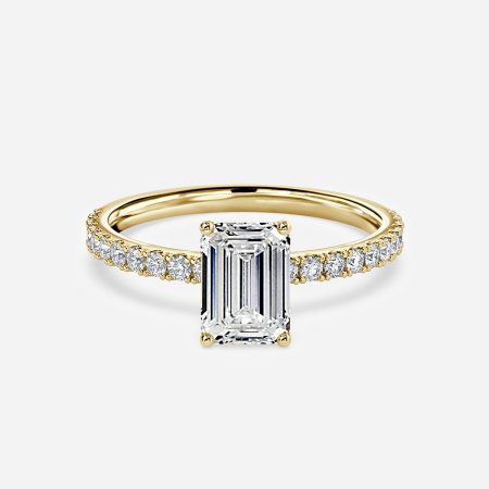 Lepidus Emerald Hidden Halo Engagement Ring