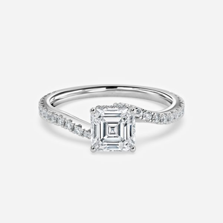 Una Asscher Hidden Halo Engagement Ring