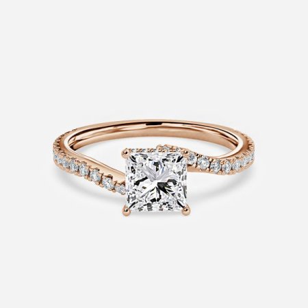 Una Princess Hidden Halo Engagement Ring